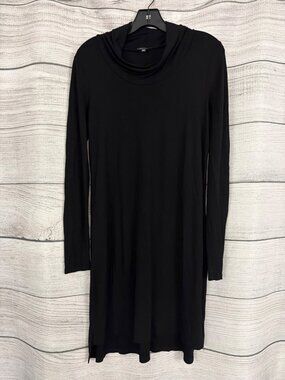Eileen Fisher Black Long-Sleeve Cowl Neck Tunic Dress S